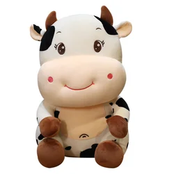 1 pc 25~55cm Sitting Cute Smiling Milk Cow Stuffed Farm Animal Plush Toy Children Christmas Birthday Gift Dropshipping