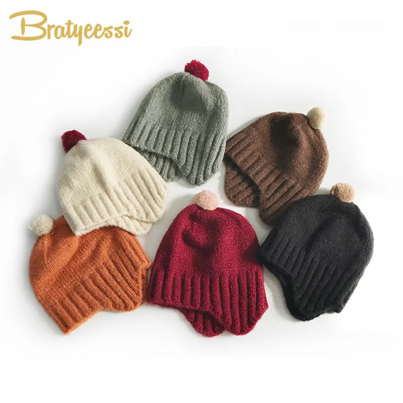 Winter Baby Hats Knitted Baby Beanie Kids Cap for Girls Elastic Warm Kids Boys Hat for Children Infant Bonnet 1-5Y