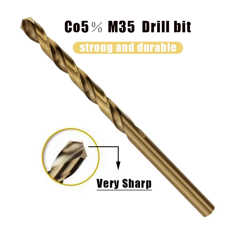 Cobalt Steel Twist Drill Bit M35 Stainless Steel Tool Set Titanium Metal Drills For Metal Stainless Steel Drilling