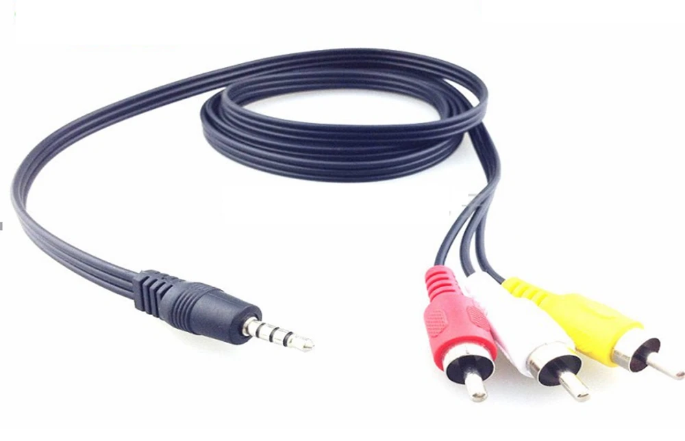 2PCS 3.5mm Jack Plug Male to 3 RCA Adapter High Quality 3.5 to RCA Male Audio Video AV Cable Wire Cord For Speaker Laptop DVD TV
