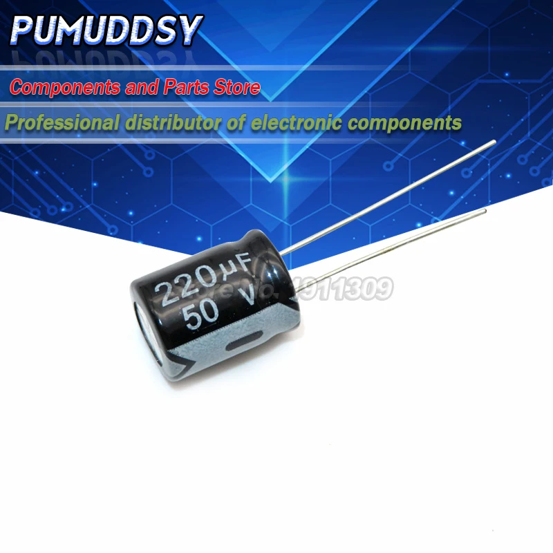 20PCS Higt quality 50V220UF 10*13mm 220UF 50V 10*13 Electrolytic capacitor