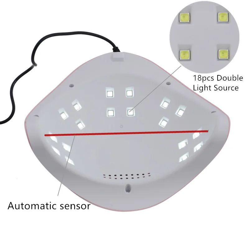 New LED Lamp Nail Dryer 18 LEDs UV Ice Lamp For Drying Gel Polish Timer Auto Sensor Manicure Tools