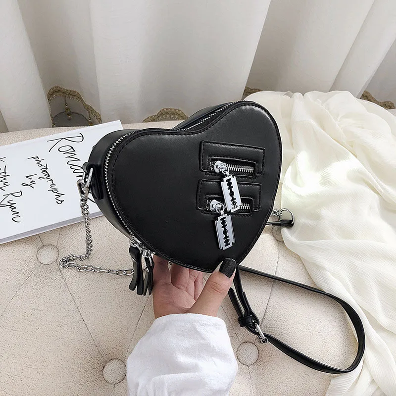 Fashion Love Heart Shape Shoulder Bags For Women 2024 Luxury Designer Leather Handbags Brand Female Chain Crossbody Purse Bag