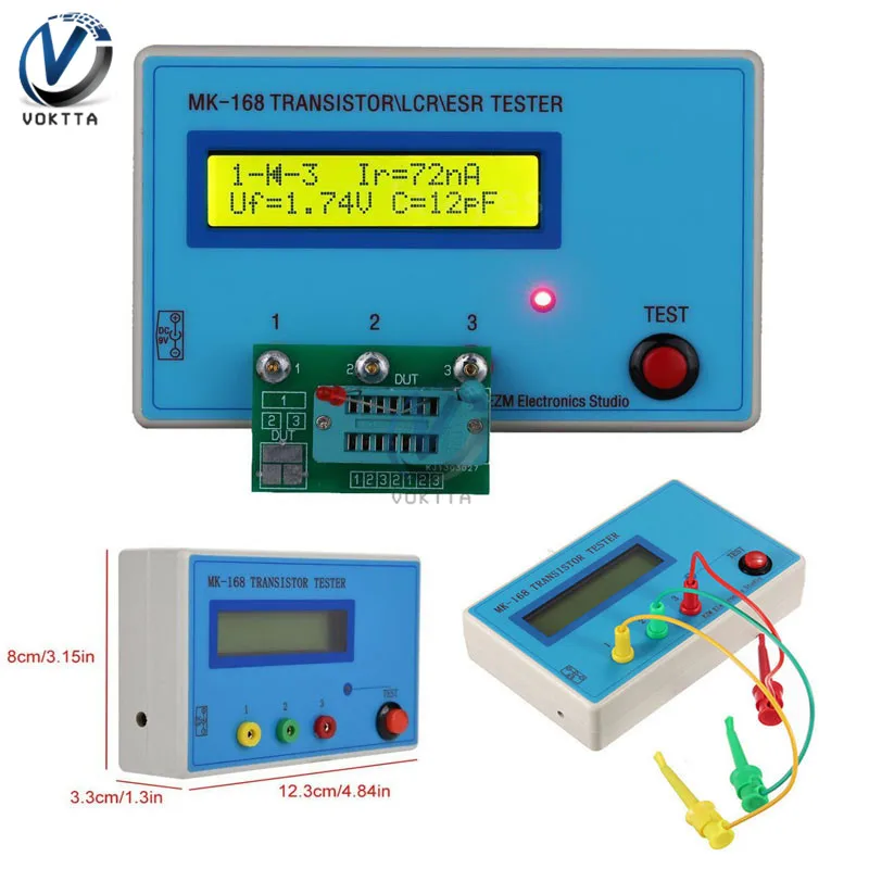 MK-168 Transistor Tester Measuring Resistance Capacitor Inductance Rlc Meter Voltage RLC NPN PNP MOS Meter Capacitance Tester