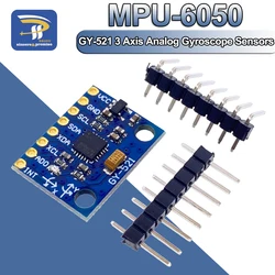 1Set IIC I2C GY-521 MPU-6050 MPU6050 3 Axis Analog Gyroscope Sensors + Accelerometer Module For Arduino With Pins 3-5V DC