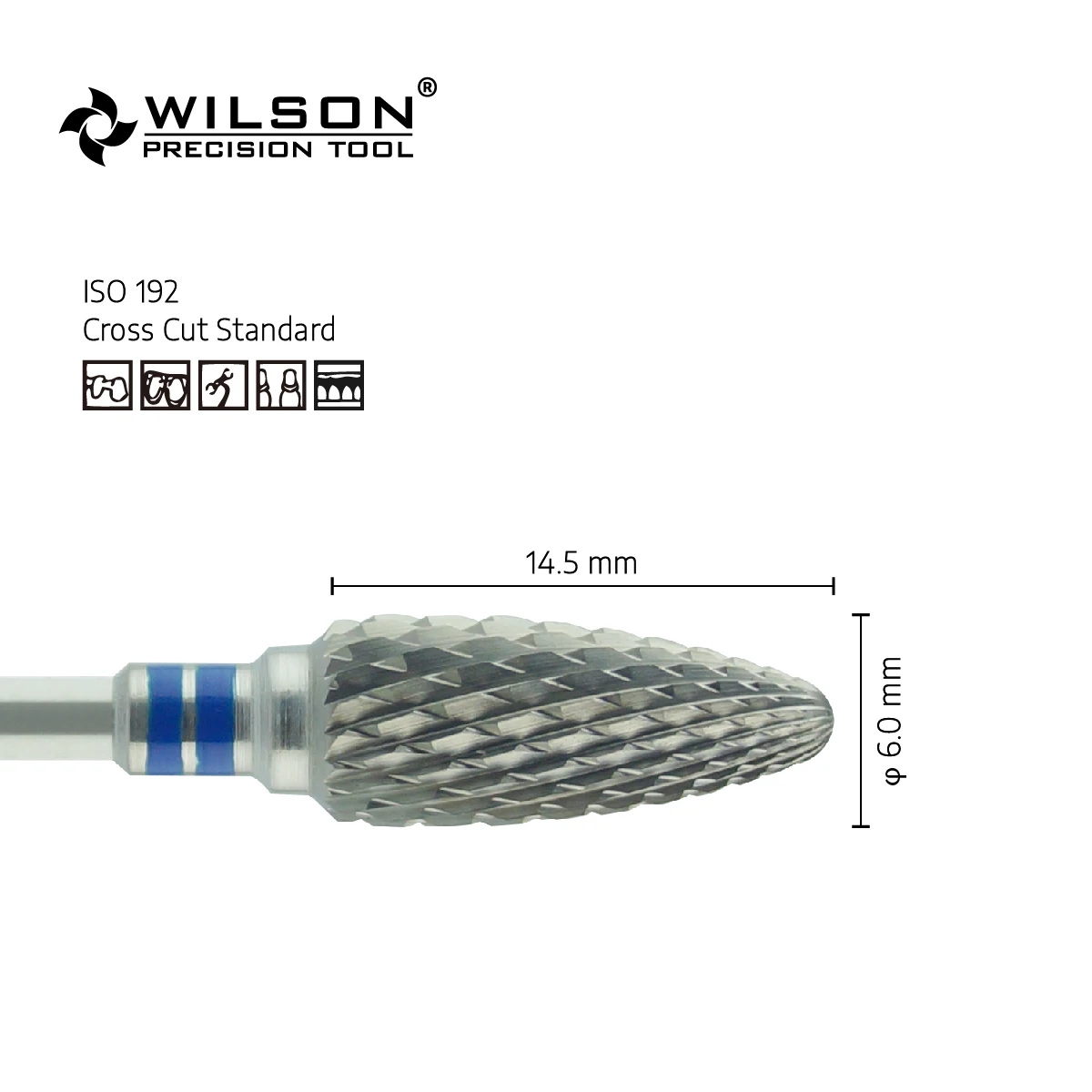 Left Handed Person Use 5005350 Tungsten Carbide Burs For Trimming Plaster/Acrylic/Metal