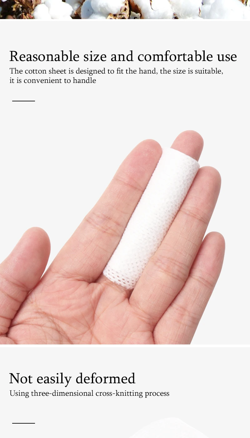 Einweg-Stretch-Reinigungstücher aus Baumwolle, dünne Make-up-Entferner-Pads, ultradünnes Gesichtsreinigungspapier, Make-up-Tools – Detail 5