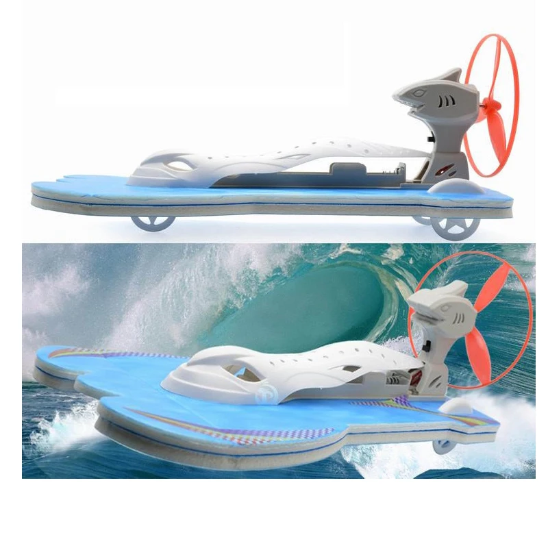 New Aerodynamic Speedboat DIY Model Kits Electric Yacht Assembly Model Physics Experiment Science Education Toys for Kids