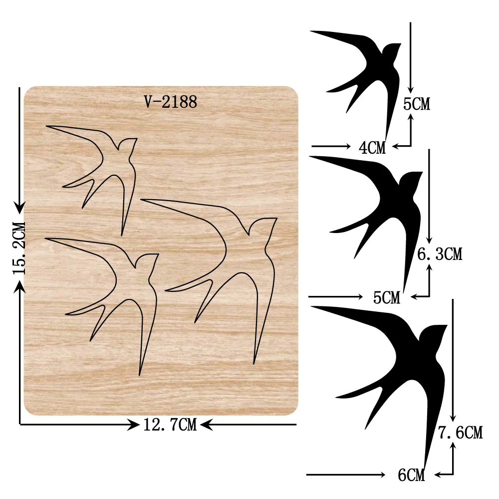 

Wooden cutting dies for scrapbooking, multiple sizes v-2188, new