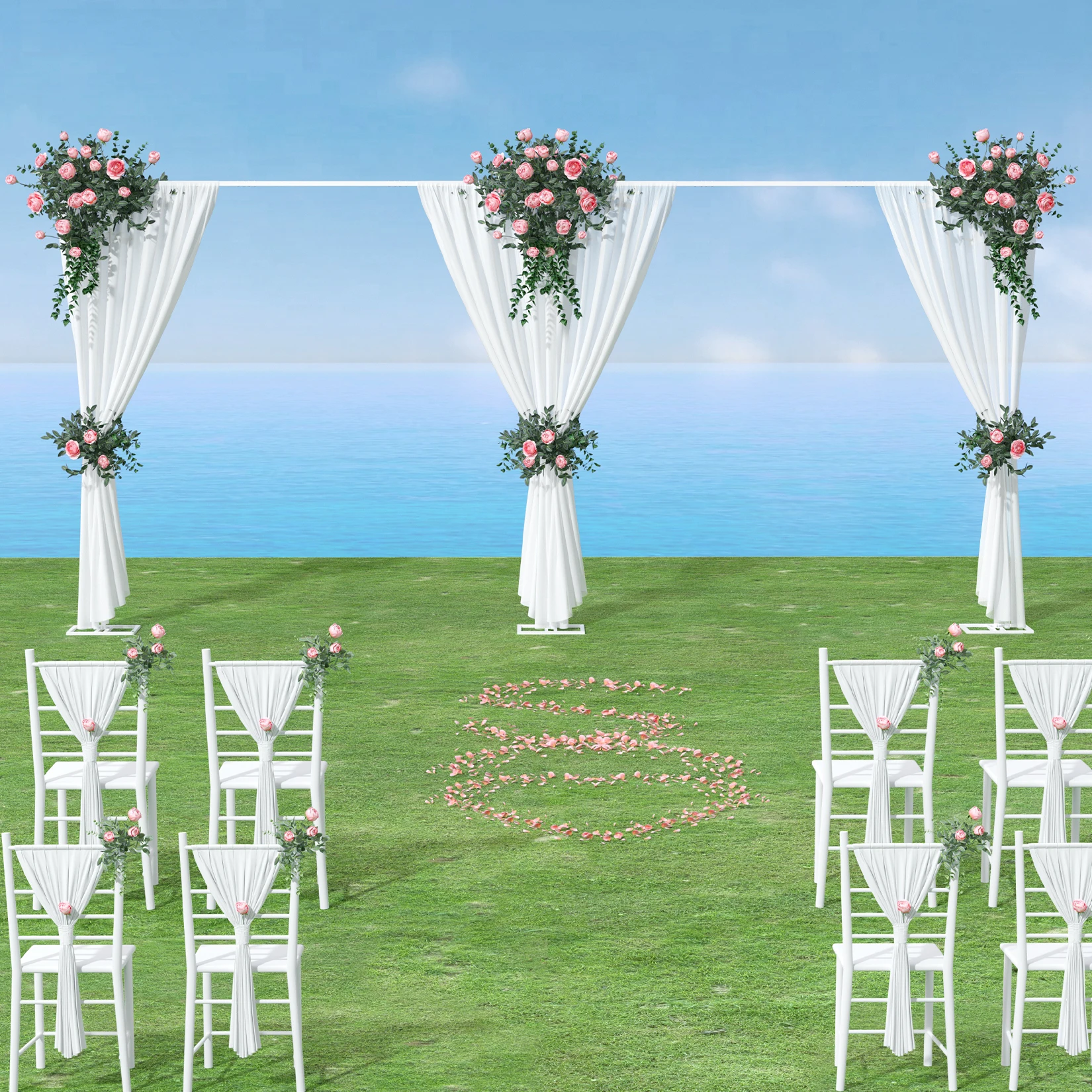 

20ft x 10ft Heavy Duty Telescopic Wedding Backdrop Stand for Weddings Party Decor