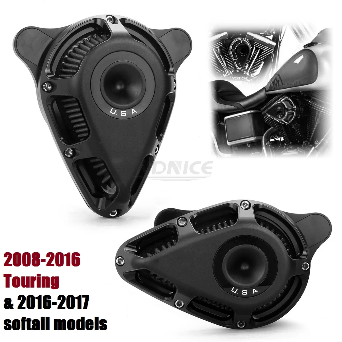 Air intakes filters with rain sock for harley FLHR Road King CVO Street Glide 08-16 air filter softail Deluxe 2016-2017
