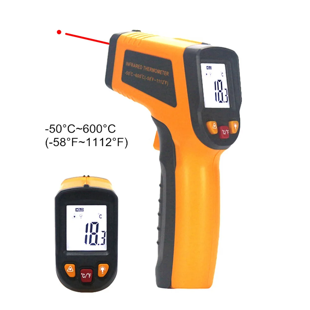 Infrared Thermometer Gun Pyrometer Humidity Meter Digital Thermometer Non-Contact Temperature Monitor for Food Oven Industry