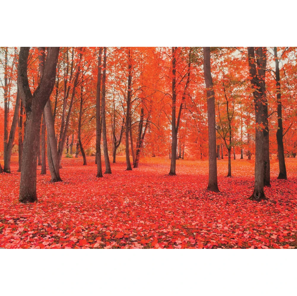 Yeele Autumn Scene Photocall Photography Backdrop Red Maple Forest Baby Birthday Portrait Background Photo Studio Photographic