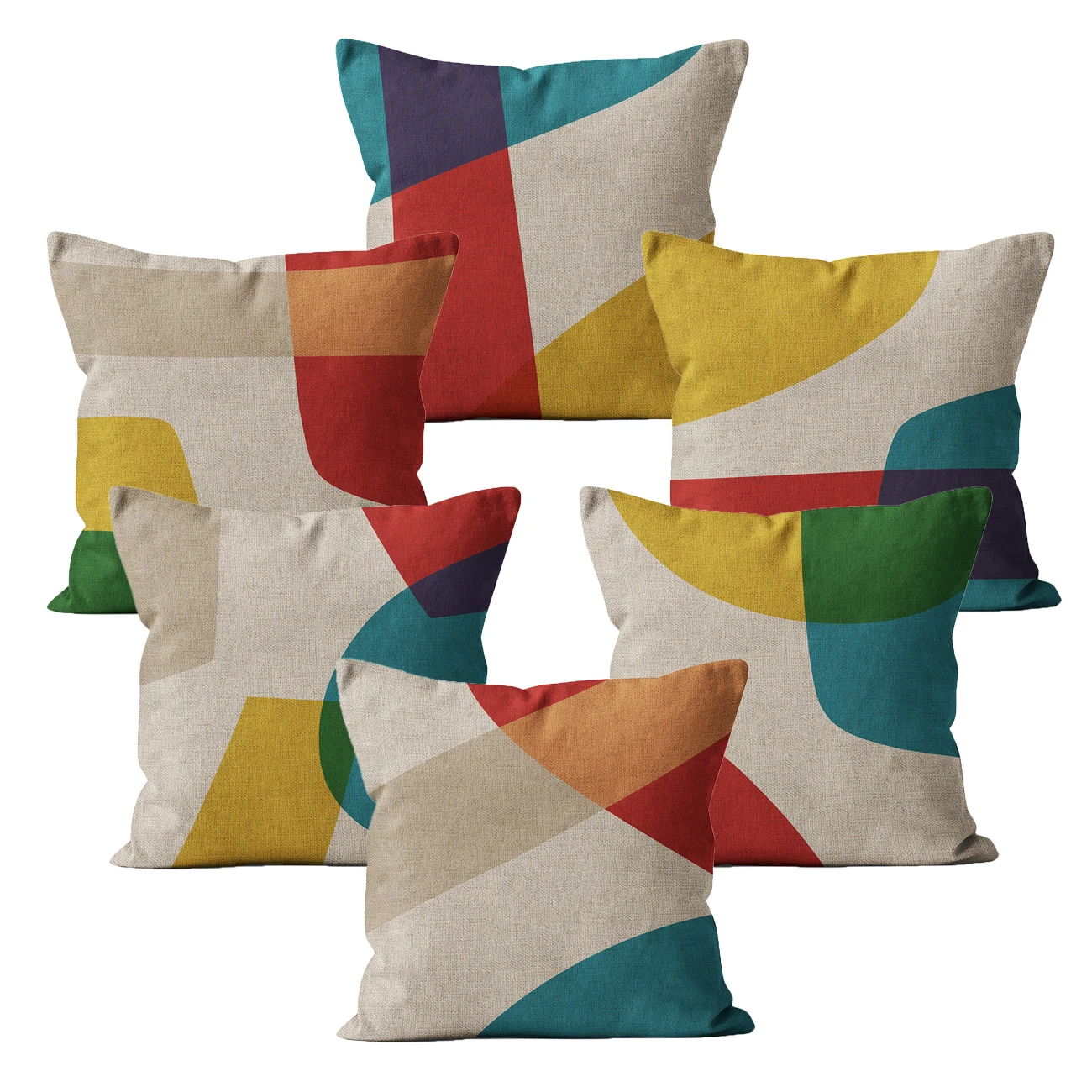 Geometry Home Decor Pillow Case, Color Block, Modern Pillow Covers, Decorative Cushion Cover for Sofa, 40*40, 45*45