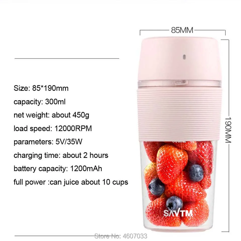 300ml tragbare Entsafter elektrische USB wiederauf ladbare Mixer Maschine Mixer Mini Saft becher Hersteller schnelle Mixer Küchenmaschine