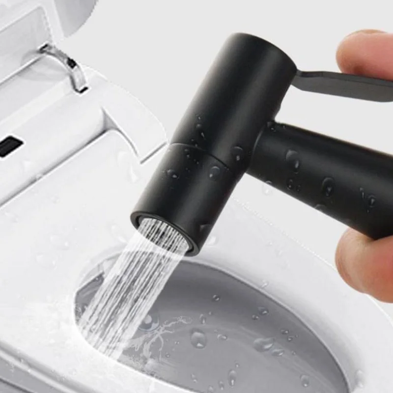 Ensemble de bidet de toilette, pulvérisateur à main shattaf, robinet de lavage anal, Bidet de toilette avec valve d'angle à double sortie, noir, 304 chaud