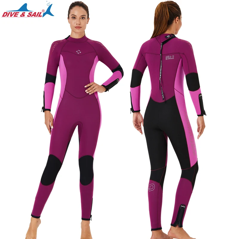 Neoprene Full Body Diving Suit for Men and Women, Ultra Stretch, 5mm, Warm, Back Zip, Snorkeling, Scuba Diving, Swim, Winter