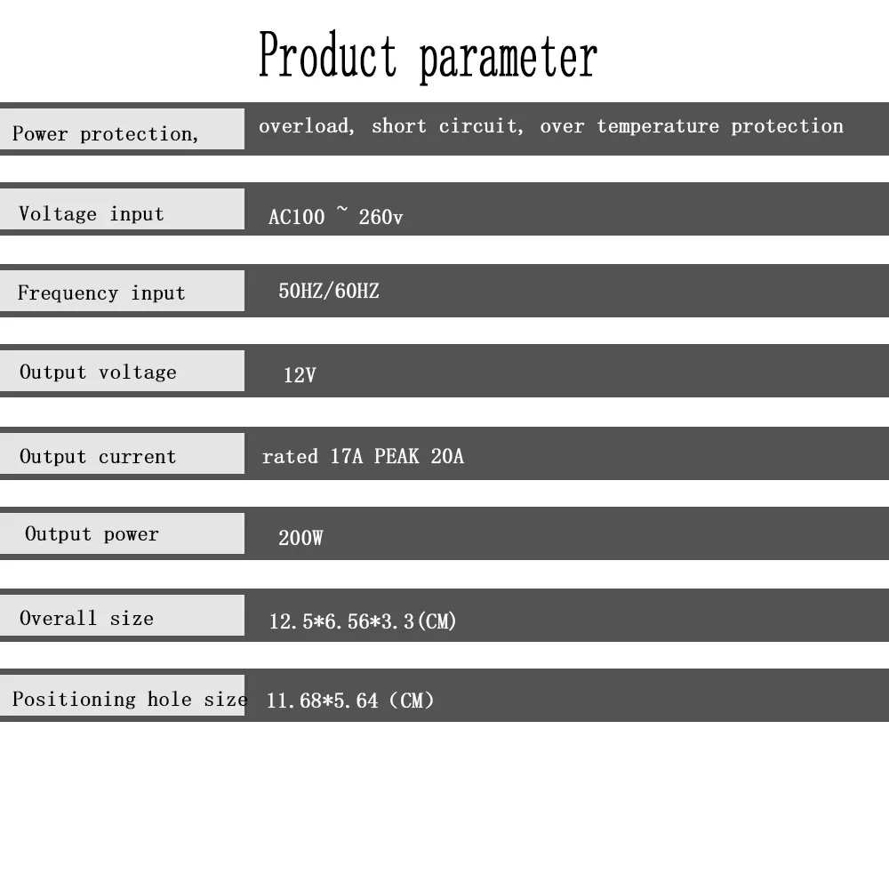 200W high power switching power supply board module 12V17A power supply bare board AC-DC isolated power supply mode
