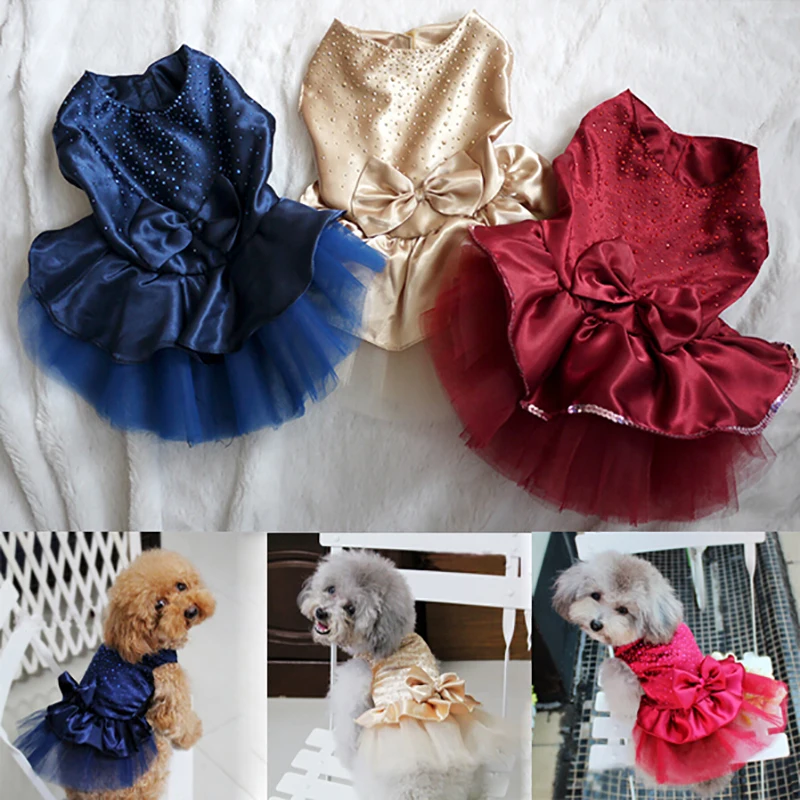 Summer Pet Clothes Dog Dress For Dogs Skirt Summer Princess Dog Wedding Dresses York Teddy Clothes For Dogs Skirts Pet Cat Dress