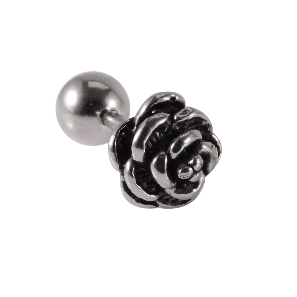 1pcs Surgical Steel Flower Nose Septum Ring Lip Tongue Bar Ring Ear Cartilage Lobe Ear Studs Nipple Ring Piercing Body Jewelry image 2