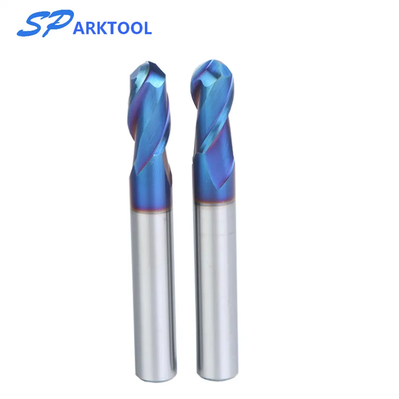 HRC65 Ball Nose cutter Carbide end mill Alloy Coating Tungsten Steel Cutting Tool  1 2 4 5 6 8 mm 2Flutes Milling Cutter CNC