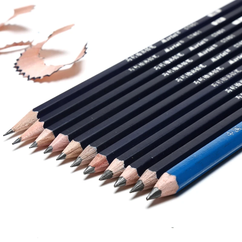 [ Marie's ] C7401 Superior Series Sketch Pencil Charcoal Pencil Fine Art Painting Pencil Drawing Pencil Matt 12B / 14B 20PCS