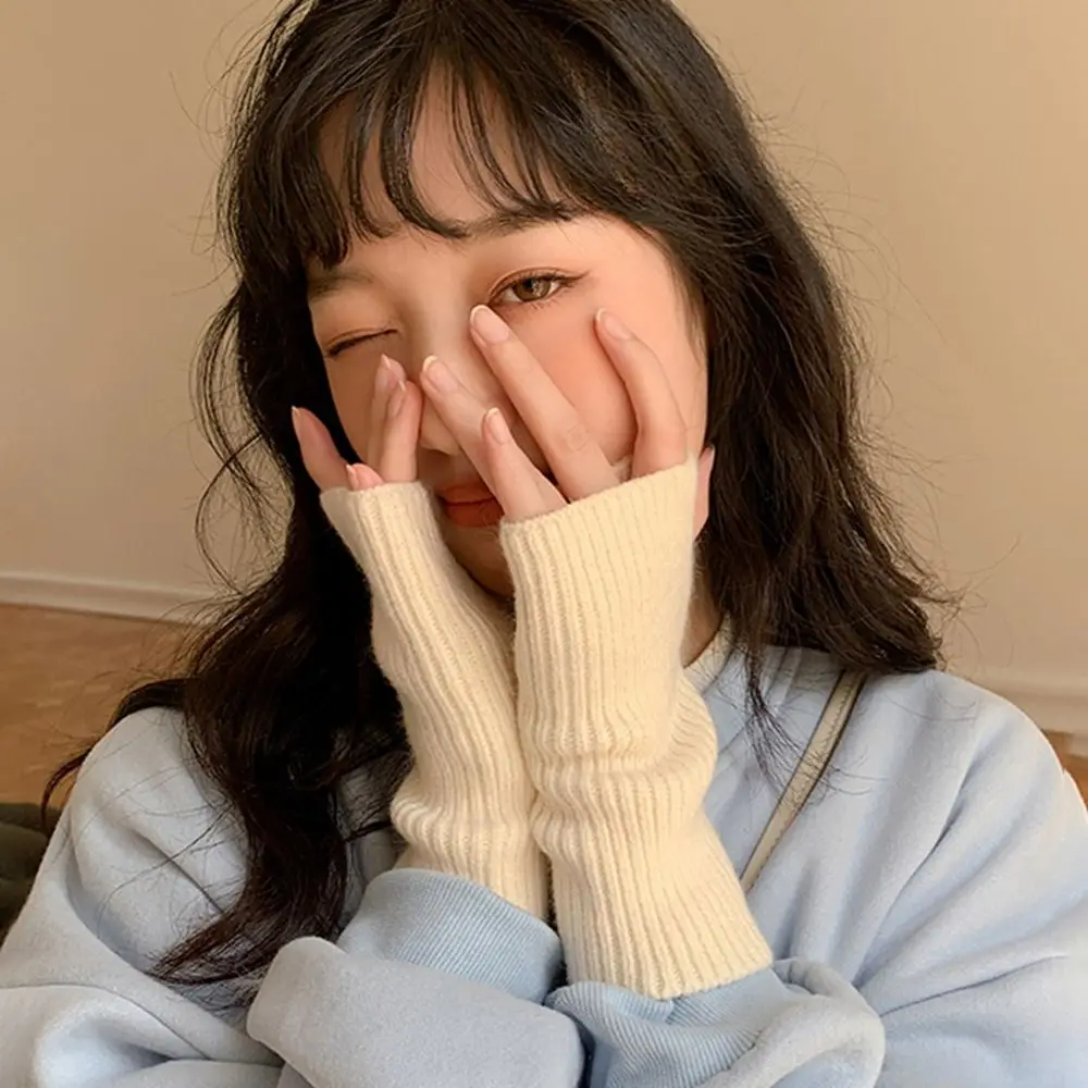 بسيطة الخريف والشتاء القيادة قفازات الرجال أصابع القفازات محبوك القفازات نصف اصبع قفازات الإناث قفازات زائد المخملية