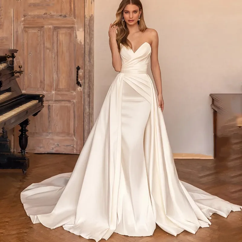 LoveDress Elegant Mermaid Wedding Dress Detachable Train Off Shoulder 2023 Bridal Gown Sexy V-Neck Wedding Gown Robe De Mariée