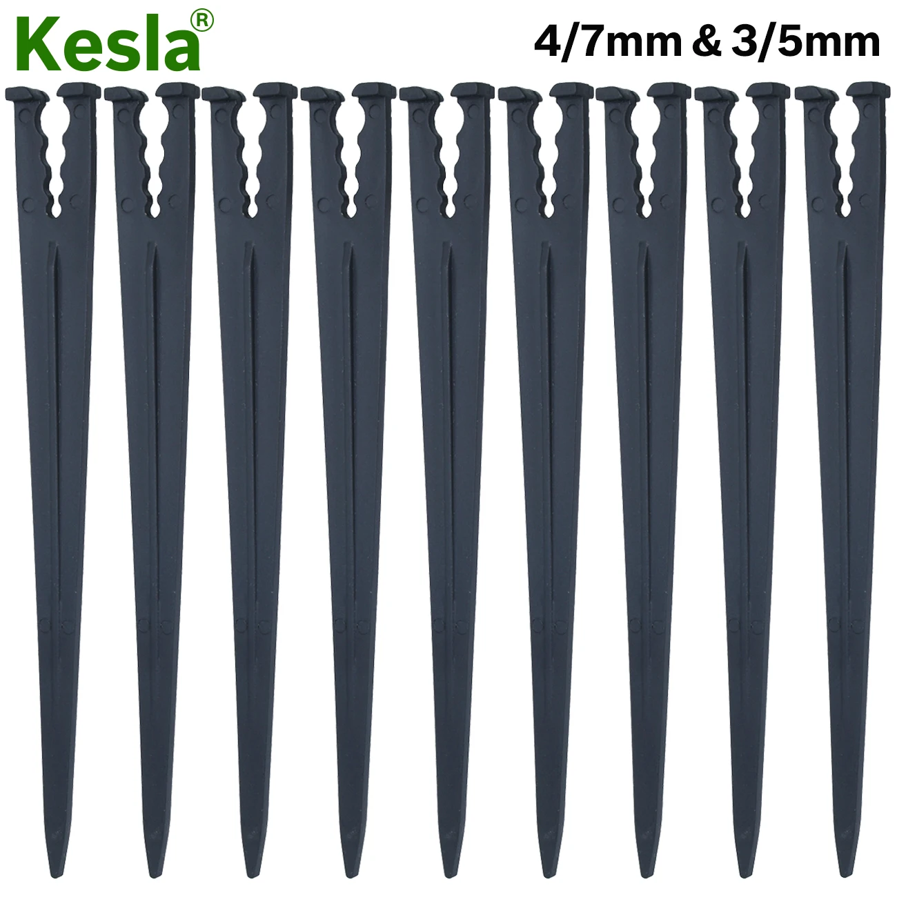 

KESLA 25PCS 1/4''&1/8'' Stakes Support for 4/7mm 3/5mm Hose Tubing Hook Stems Holder Drip Irrigation Bracket Garden Fittings