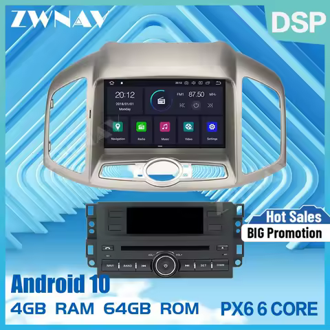 PX6 4G+64 Android 10.0 Car DVD Stereo For Chevrolet Captiva Epica 2012 2013 2014 2015 Auto Radio GPS Navigation Multimedia Audio