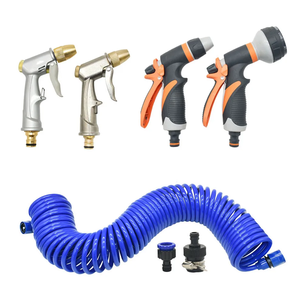 

10m/15m Portable High-Pressure Water Gun With Spring Tube Car Washing Magic Hose For Flower Lawn Watering