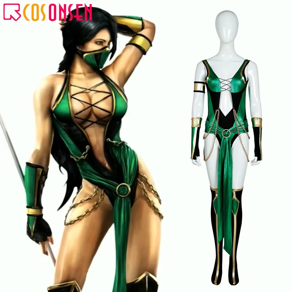 

Mortal Kombat X Cosplay Jade Costume Game Superhero Suit with Mask Adult Women Halloween Christmas Clothing COSPLAYONSEN