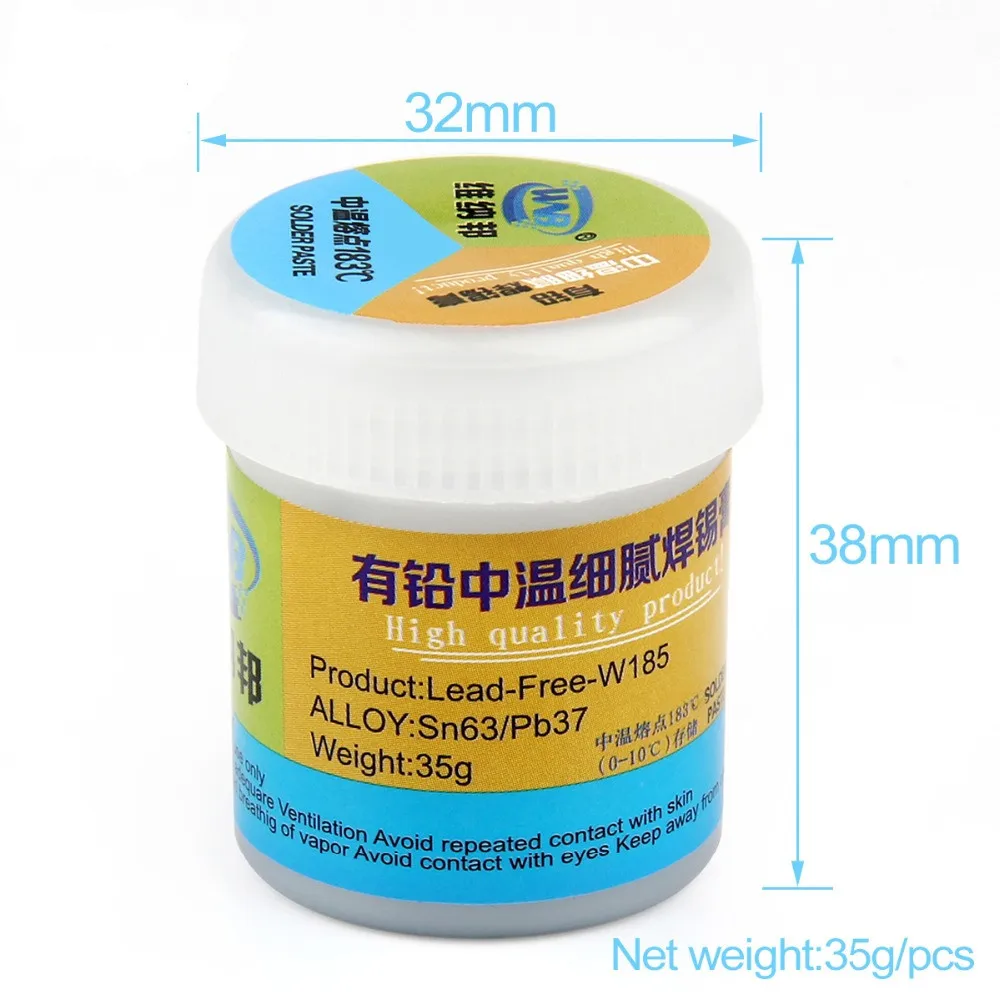 35g Syringe Liquid Flux Soldering Paste 35g Leaded Stencil Welding Tool Low Temperature Melting Point 183Degree Tin Solder Paste