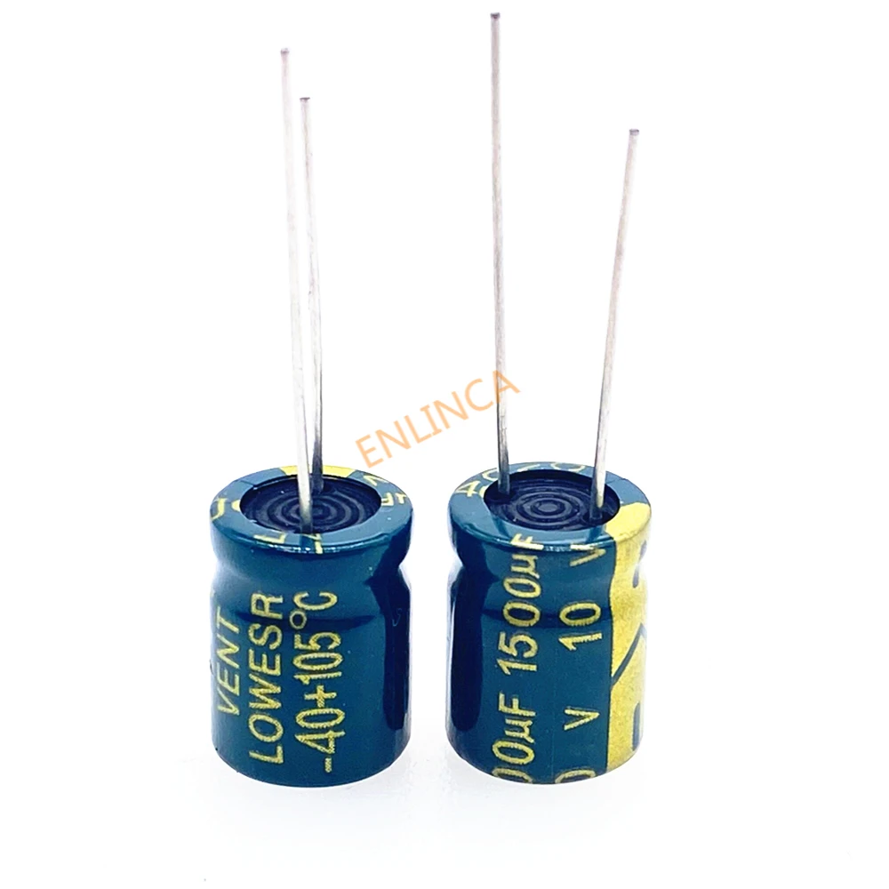 10 pces 10v 1500uf 10*13 alta frequência baixa impedância alumínio capacitor eletrolítico 1500uf 10v 20%