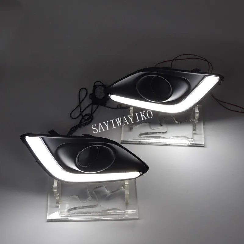 2 Pcs Car LED DRL Driving Daytime Running Lights White For Suzuki Swift 2014 2015 2016 car styling fog lamp cover