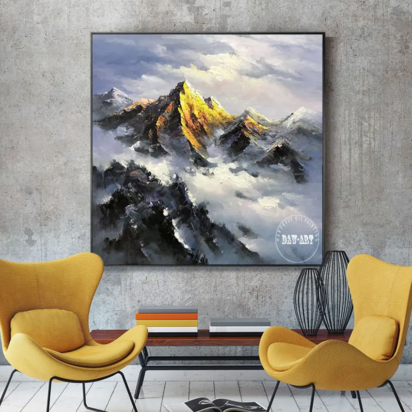 

Living Room Artwork Unframed Acrylic Art Decor Wall Picture Mountaintop Landscape Handpainted Abstract Oil Painting On Canvas