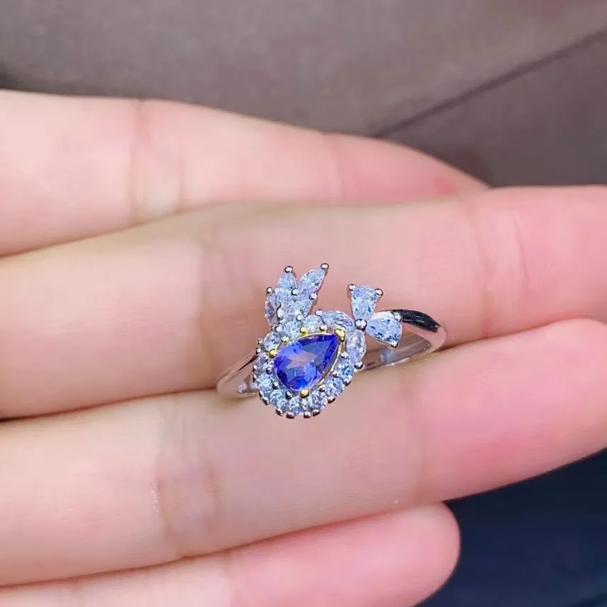 

Wedding Best Gift Natural Purple Tanzanite Ring Fine Jewelry Fashion Woman Wedding Ring
