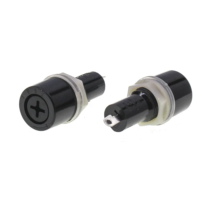 5x20mm 10A cross glass Fuse Holder Connectors Insurance Socket Copper Wire Circuit Breakers 5*20 insurance Panel Mount