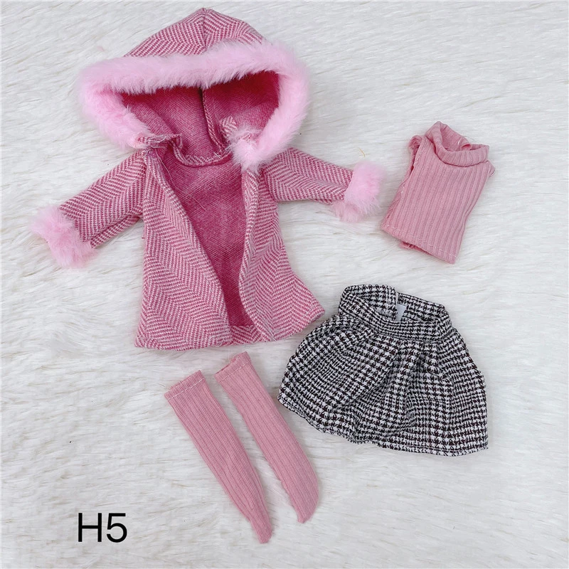 1/6 Bjd DOLL Clothes 30cm Toys Accessories Student Wear Plaid Skirt Fashion Dress Up With Hat Clothes For Girl Princess Dress