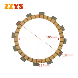 Motorcycle Clutch Friction Plate Kit For Yamaha YFM 250 TTR 250 TTR250 1993-2000 YZ 125 YZ125 WR250R 2008-2017 WR250X WR250 R X