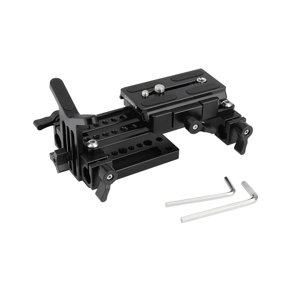 Camvateマンフロットクイックリリースプレートアセンブリダブル15ミリメートルロッドクランプ & y形状レンズ眼カメラのショルダーリグ