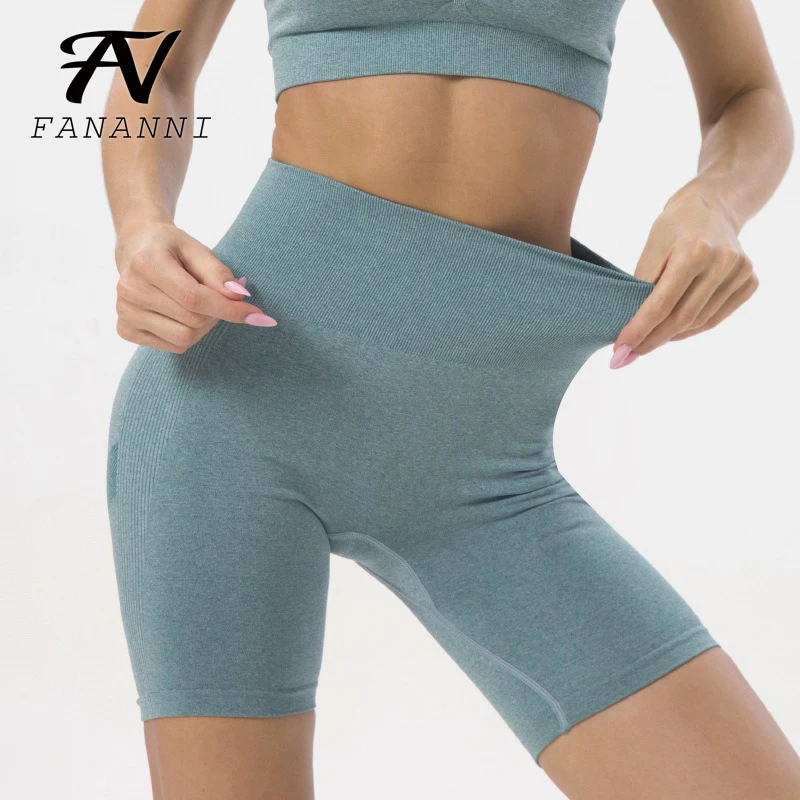 

FANANNI Seamless Knitted Peach Hip Fitness Hip Shorts Running Training Sweat-Absorbent Quick-Drying Yoga Pants