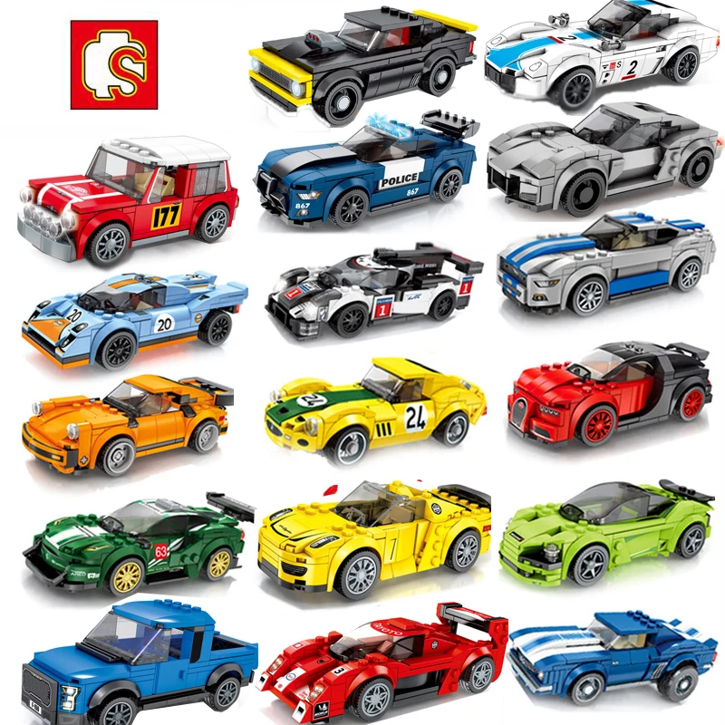 city sembo block race car model set Racing car Building Brick high-tech super Speed Champions Toys For Children