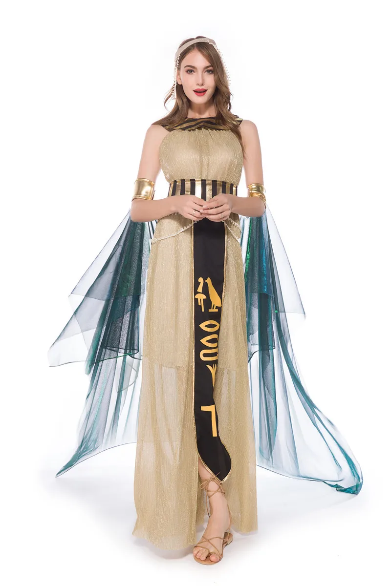 Adult Halloween Medieval Ancient Egyptian Pharaoh And Cleopatra Greek Goddess Costume Carnival Party Cosplay For Man Woman Suit