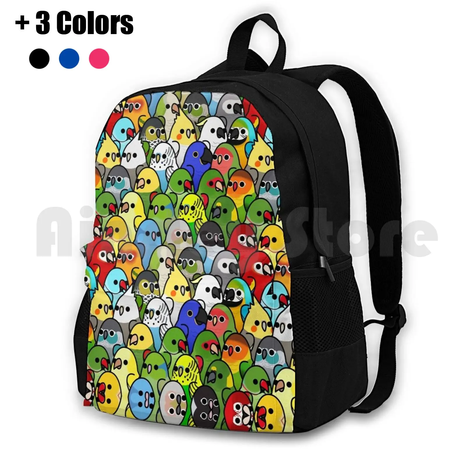 Too Many Birds! Bird Squad Classic Outdoor Hiking Backpack Riding Climbing Sports Bag Bird Birds Cute Too Many Cockatiel