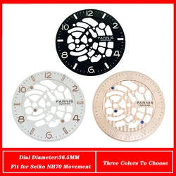 36.5MM Watch Parts White Watch Dial Luminous Three Types Colors Fit Japan Seiko NH70 Movement Men's Watches Face Accessories