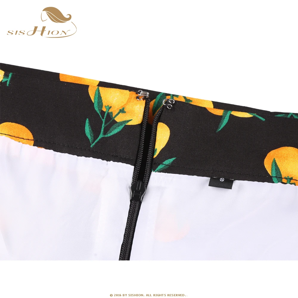 SISHION Dropshipping Floral Toucan Print Mini Rock SS0008 Baumwolle Vintage Schlank Retro Sexy Röcke Frauen Damen Frauen Rock Y2K – Detail 35