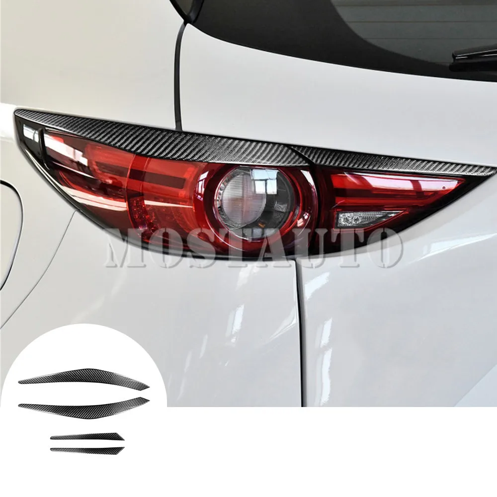 

For Mazda CX-5 KE Real Carbon Fiber Exterior Tail Light Eyebrow Eyelid Cover Trim 2012-2016 4pcs Car Accessories