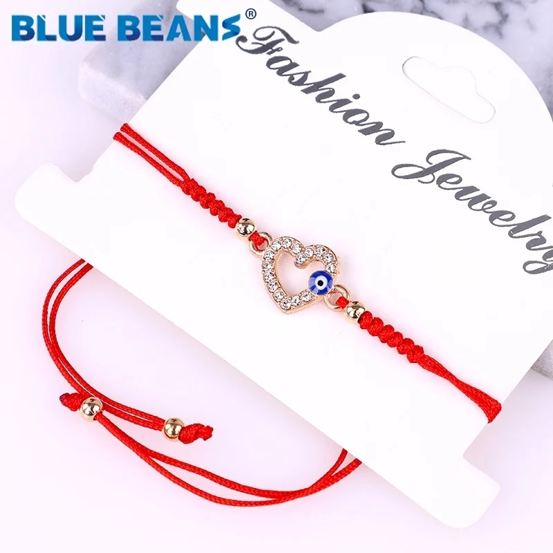 Bohemia Bracelets tree of Life Women With Braided Rope Beaded Evil Eye Charm Bracelets Crystal Adjustable heart fashion lucky