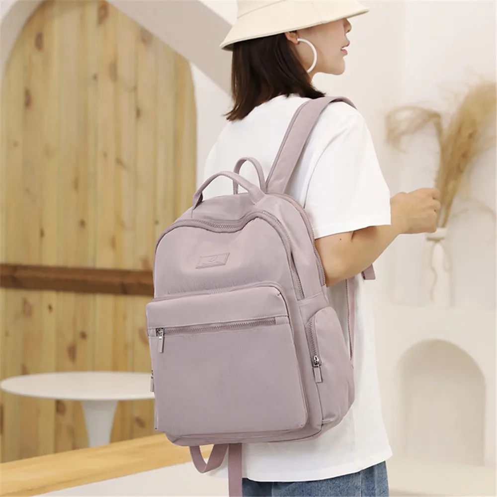 Mochila informal multifuncional para mujer, bolso de hombro de nailon de alta calidad, bolso escolar para estudiantes